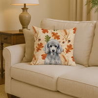 Standard Silver Poodle Heirloom Fall Throw Pillow