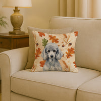 Standard Silver Poodle Heirloom Fall Throw Pillow
