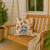 Standard Silver Poodle Heirloom Fall Throw Pillow