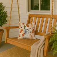 Standard White Poodle Heirloom Fall Throw Pillow