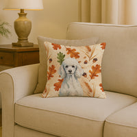 Standard White Poodle Heirloom Fall Throw Pillow