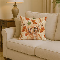 Toy Apricot Poodle Heirloom Fall Throw Pillow
