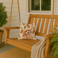 Toy Apricot Poodle Heirloom Fall Throw Pillow