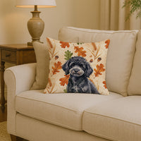 Toy Black Poodle Heirloom Fall Throw Pillow