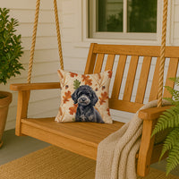 Toy Black Poodle Heirloom Fall Throw Pillow
