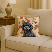 Toy Black Poodle Heirloom Fall Throw Pillow