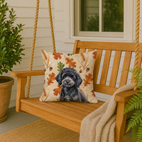 Toy Black Poodle Heirloom Fall Throw Pillow