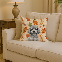 Toy Silver Poodle Heirloom Fall Throw Pillow