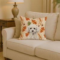 Toy White Poodle Heirloom Fall Throw Pillow
