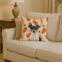 Tricolor Rat Terrier Heirloom Fall Throw Pillow