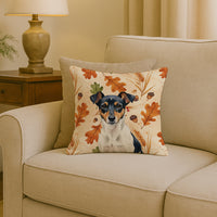 Tricolor Rat Terrier Heirloom Fall Throw Pillow