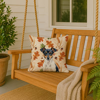 Tricolor Rat Terrier Heirloom Fall Throw Pillow