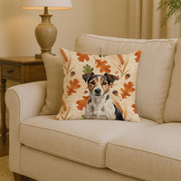 Tricolor Russell Terrier Heirloom Fall Throw Pillow