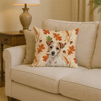 White with Tan Markings Russell Terrier Heirloom Fall Throw Pillow