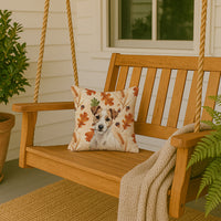 White with Tan Markings Russell Terrier Heirloom Fall Throw Pillow