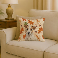 White with Tan Markings Russell Terrier Heirloom Fall Throw Pillow
