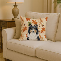 Tricolor Sheltie Heirloom Fall Throw Pillow