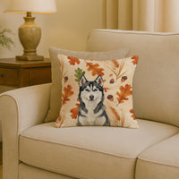 Siberian Husky Heirloom Fall Throw Pillow