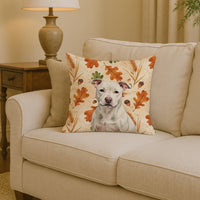 White Staffordshire Bull Terrier Heirloom Fall Throw Pillow