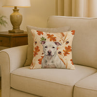 White Staffordshire Bull Terrier Heirloom Fall Throw Pillow