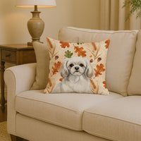 White Tibetan Spaniel Heirloom Fall Throw Pillow