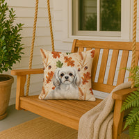 White Tibetan Spaniel Heirloom Fall Throw Pillow