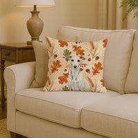 White Whippet Heirloom Fall Throw Pillow
