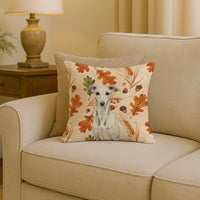 White Whippet Heirloom Fall Throw Pillow
