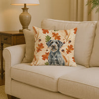 Steel Gray Wirehaired Pointing Griffon Heirloom Fall Throw Pillow