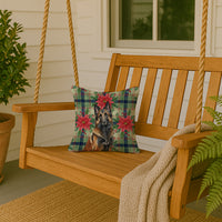 Belgian Tervuren Christmas PoinsettIas Throw Pillow