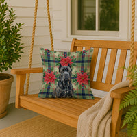 Cane Corso Christmas PoinsettIas Throw Pillow