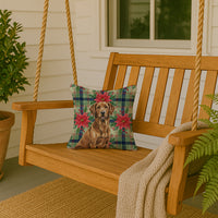 Chesapeake Bay Retriever Christmas PoinsettIas Throw Pillow