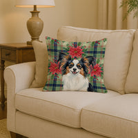 Tricoilor Papillon Christmas PoinsettIas Throw Pillow
