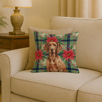 Liver Pointer Christmas PoinsettIas Throw Pillow