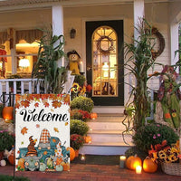 Fall Garden Flag Maple Leaf Welcome Garden Flag Fall Decorations Vertical Double Sided Thanksgiving Pumpkin Farmhouse Yard Seasonal Holiday Outdoor Decoration 12 X 18 Inch Fall Flags