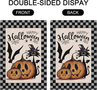 Halloween Garden Flag 12X18 Double Sided Mini Halloween Flag, Burlap Vertical Small Halloween Yard Flag Funny Halloween Pumpkin House Flag, Halloween Decorations Flag for Lawn Farmhouse Outdoor Decor