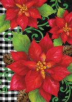 Custom Decor Poinsettia Check 4129 Decorative Flag 4129FL Flags