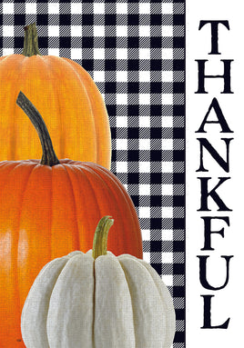 Custom Decor Gingham Thankful 4151 Decorative Flag 4151FL Flags