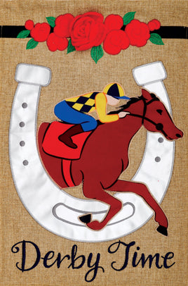 Custom Decor Derby Time-Burlap 4338 Decorative Flag 4338FM Flags