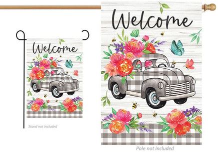 Custom Decor Gingham Truck 4560 Decorative Flag 4560FL Flags