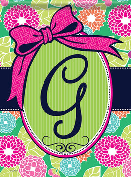 Carson Southern Floral Monogram G 46550  Carson Garden Flag 12.5" x 18" '46550 Flags