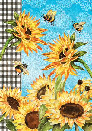 Custom Decor Sunflowers & Bees 4675 Decorative Flag 4675FL Flags