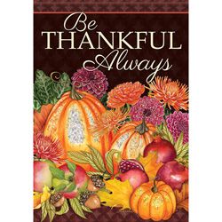 Carson Glitter - Be Thankful Always 49025  Carson Garden Flag 12.5" x 18" '49025 Flags