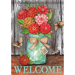 Carson Mason Jar Zinnias 51206 Carson House Flag 28" x 40" '51206 Flags