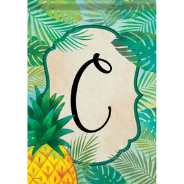 Carson Palms & Floral Monogram C Dura Soft 49266  Carson Garden Flag 12.5" x 18" '49266 Flags