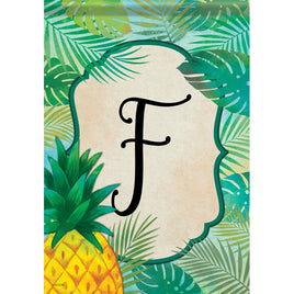 Carson Palms & Floral Monogram F Dura Soft 49269  Carson Garden Flag 12.5" x 18" '49269 Flags
