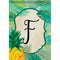 Carson Palms & Floral Monogram F Dura Soft 49269  Carson Garden Flag 12.5
