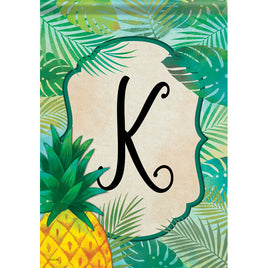 Carson Palms & Floral Monogram K Dura Soft 49273  Carson Garden Flag 12.5" x 18" '49273 Flags