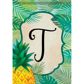 Carson Palms & Floral Monogram T Dura Soft 49280  Carson Garden Flag 12.5" x 18" '49280 Flags