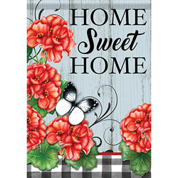 Carson Buffalo Plaid Geraniums 49513 Carson Garden Flag 12.5" x 18" '49513 Flags